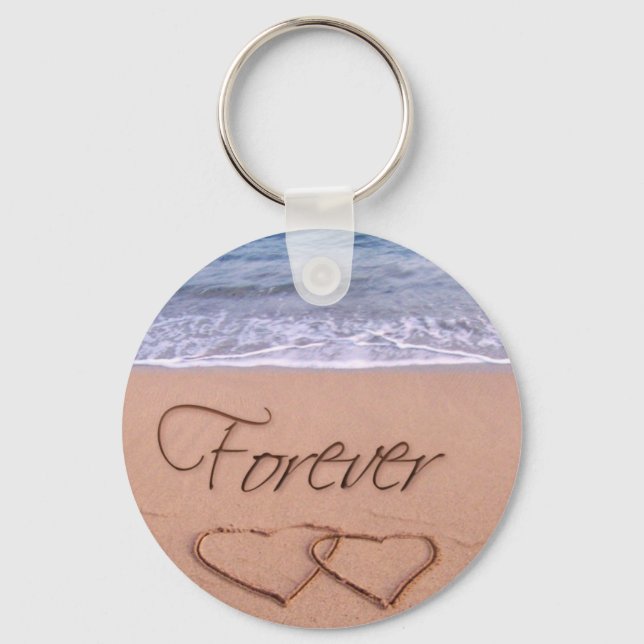 Hearts in the sand forever key ring (Front)