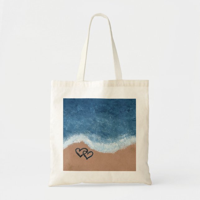 Hearts in the Sand Tote Bag (Front)