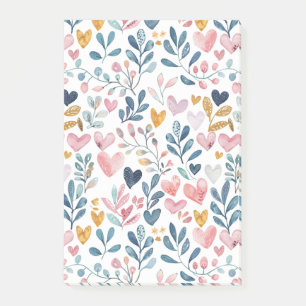 Hearts in Watercolor Post-it Notes
