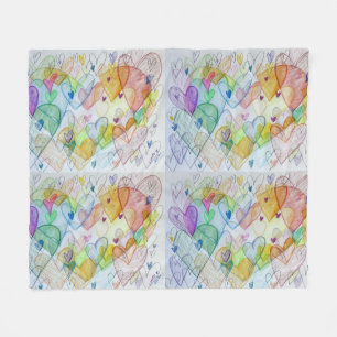 Hearts Inspirational Custom Fleece Throw Blanket