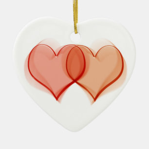 Hearts intertwined ceramic tree decoration