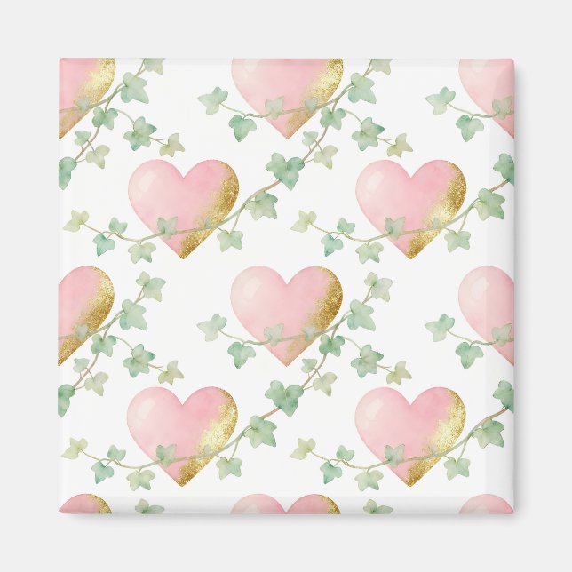 Hearts Intertwined with Ivy Magnet (Front)