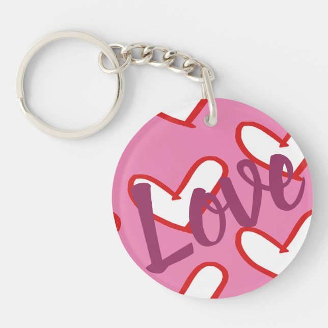Hearts Keychain with “love” (Front)