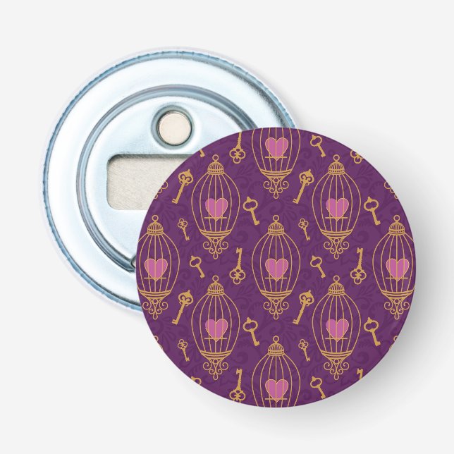 Hearts-keys-pattern Bottle Opener (Front)