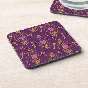 Hearts-keys-pattern Coaster