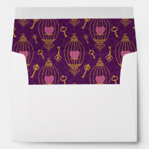 Hearts-keys-pattern Envelopes