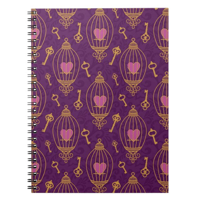 Hearts-keys-pattern Notebook (Front)