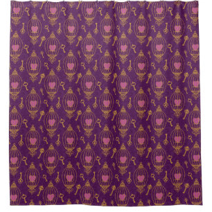 Hearts-keys-pattern Shower Curtain