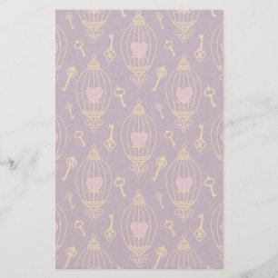 Hearts-keys-pattern Stationery