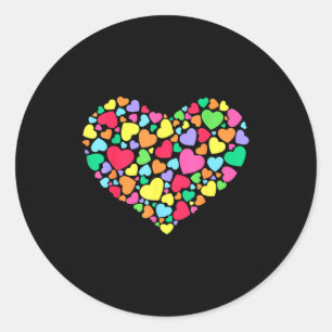 Hearts Kids School Valentines Day Girls Boys Classic Round Sticker