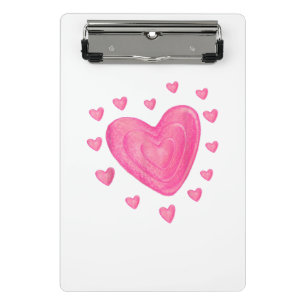Hearts Kids School Valentines Day Girls Boys Mini Clipboard