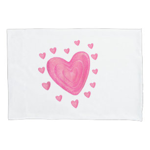 Hearts Kids School Valentines Day Girls Boys Pillowcase