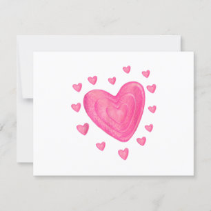 Hearts Kids School Valentines Day Girls Boys RSVP Card