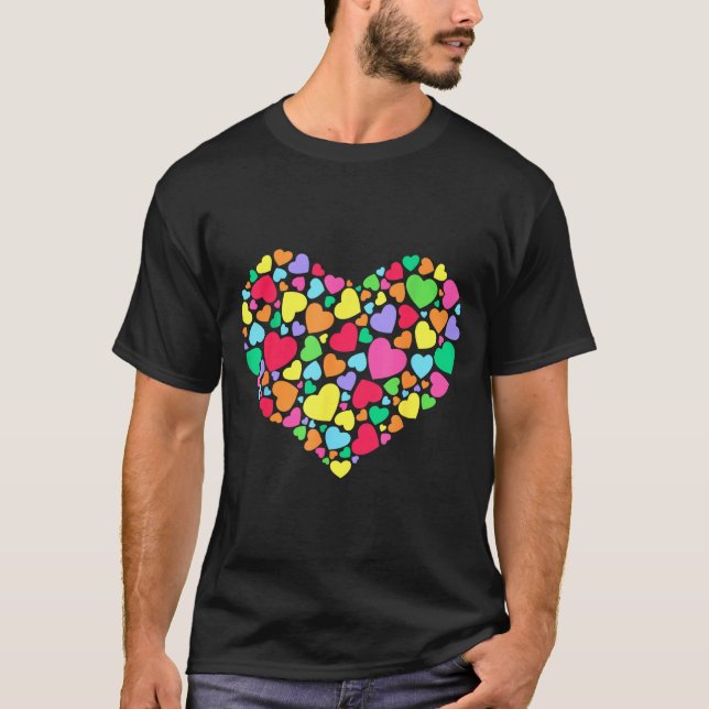 Hearts Kids School Valentines Day Girls Boys  T-Shirt (Front)