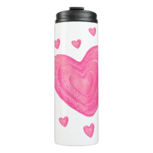 Hearts Kids School Valentines Day Girls Boys Thermal Tumbler