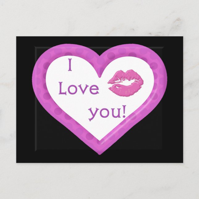 Hearts & Kisses Postcard (Front)