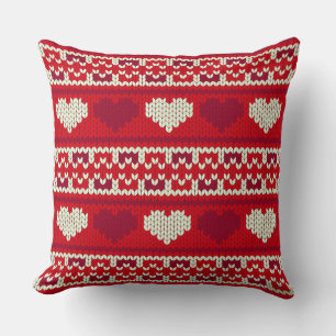 Hearts knitting seamless pattern 1 + your ideas cushion