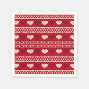 Hearts knitting seamless pattern 1 + your ideas napkin