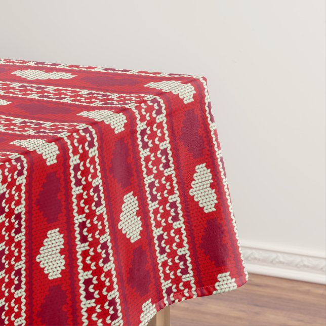 Hearts knitting seamless pattern 1 + your ideas tablecloth (In Situ)