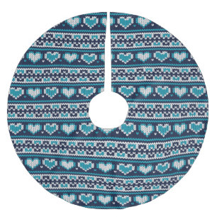 Hearts knitting seamless pattern 2 + your ideas brushed polyester tree skirt
