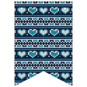 Hearts knitting seamless pattern 2 + your ideas bunting