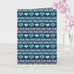 Hearts knitting seamless pattern 2 + your ideas card