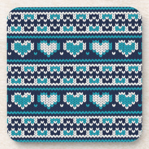Hearts knitting seamless pattern 2 + your ideas coaster