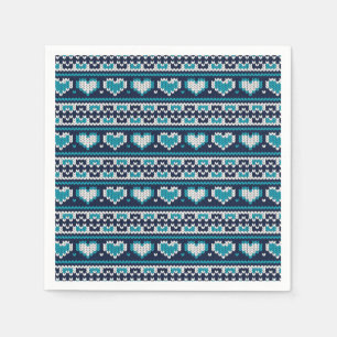 Hearts knitting seamless pattern 2 + your ideas napkin