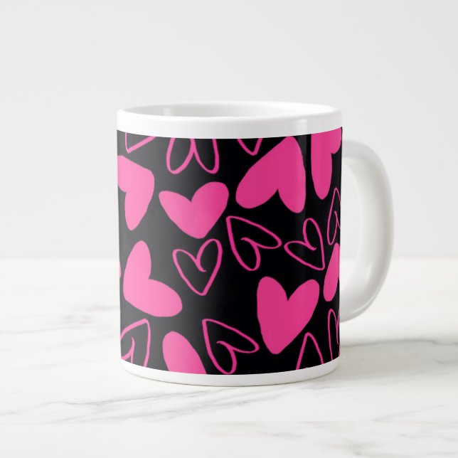 Hearts Large Coffee Mug (Front Right)