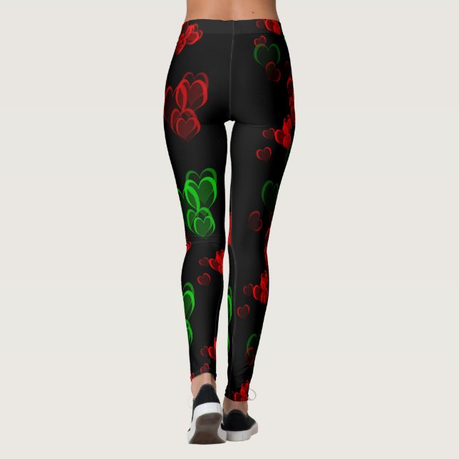 hearts Leggings modern trendy pattern elegant (Back)