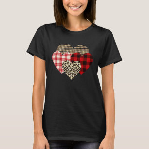 Hearts Leopard Plaid Buffalo Heart Love Valentine' T-Shirt