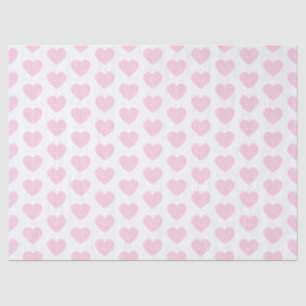 Hearts, Light Pink on White Tissue Paper