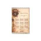 Hearts Lock and Key Wedding 10 Table Seating Chart