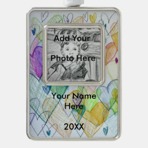 Hearts Love Art Custom Personalised Photo Ornament