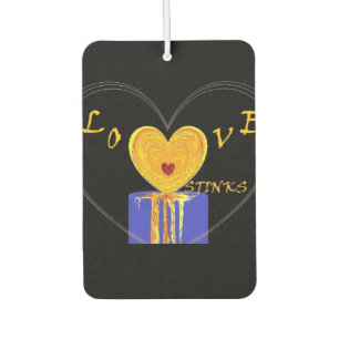 Hearts Love Candle 'Love Stinks' Funny Valentine Car Air Freshener