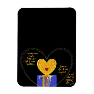 Hearts Love Candle Valentine Wedding Anniversary Magnet