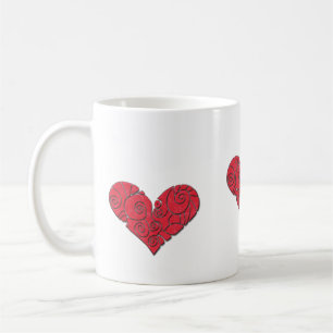 Hearts love coffee mug