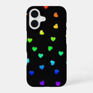 hearts love colourful romantic ombre rainbow iPhone 16 case