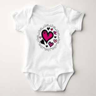 Hearts Love Love Love Baby Bodysuit