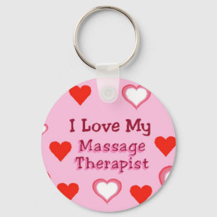 Hearts: Love My Massage Therapist Key Ring