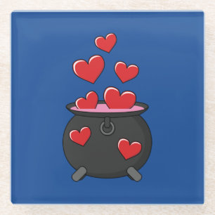 Hearts Love Potion Glass Coaster
