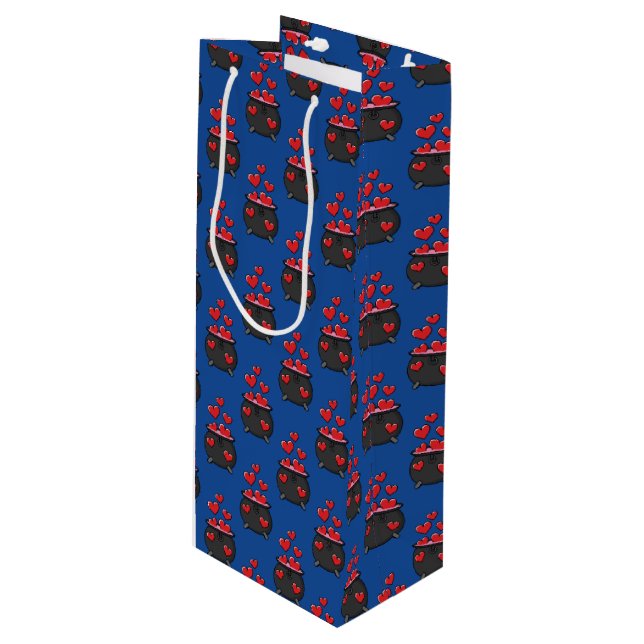 Hearts Love Potion Wine Gift Bag (Front Angled)