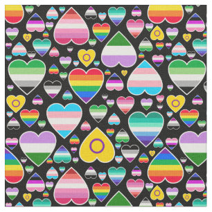 hearts love rainbow colourful pride flags lgbtq fabric