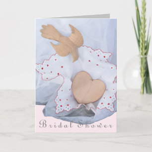 Hearts, love, red & a dove for wedding shower invitation