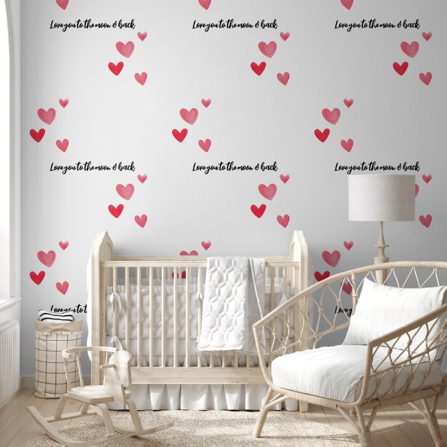 Hearts Love You To The Moon Wallpaper (Kids)