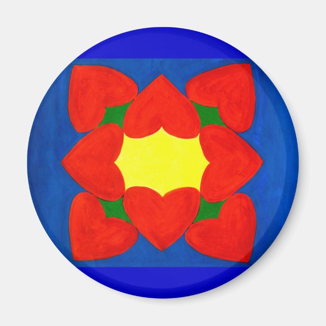Hearts Mandala of Love Magnet (Front)