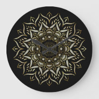 Hearts mandala White and gold faux glitter texture