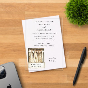 Hearts Match Made in Heaven Wedding   Acrylic Invitations