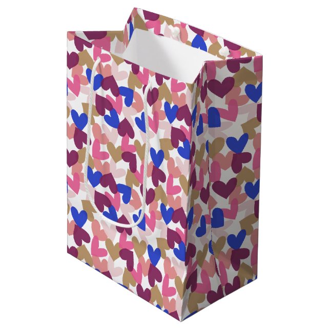 Hearts Medium Gift Bag (Front Angled)