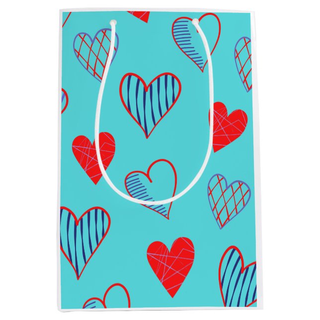 Hearts Medium Gift Bag (Front)